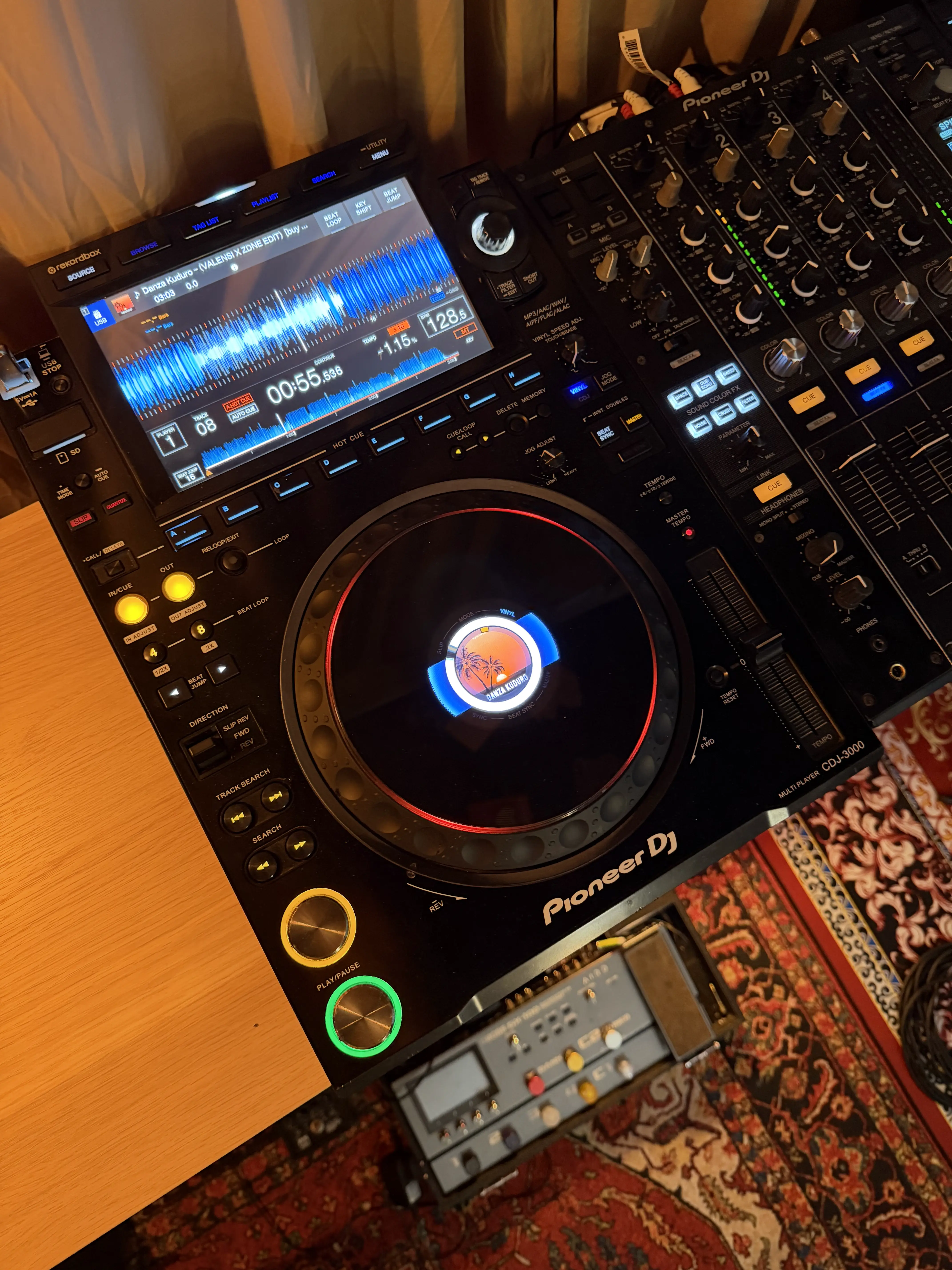 Studio DJ equipment setup
