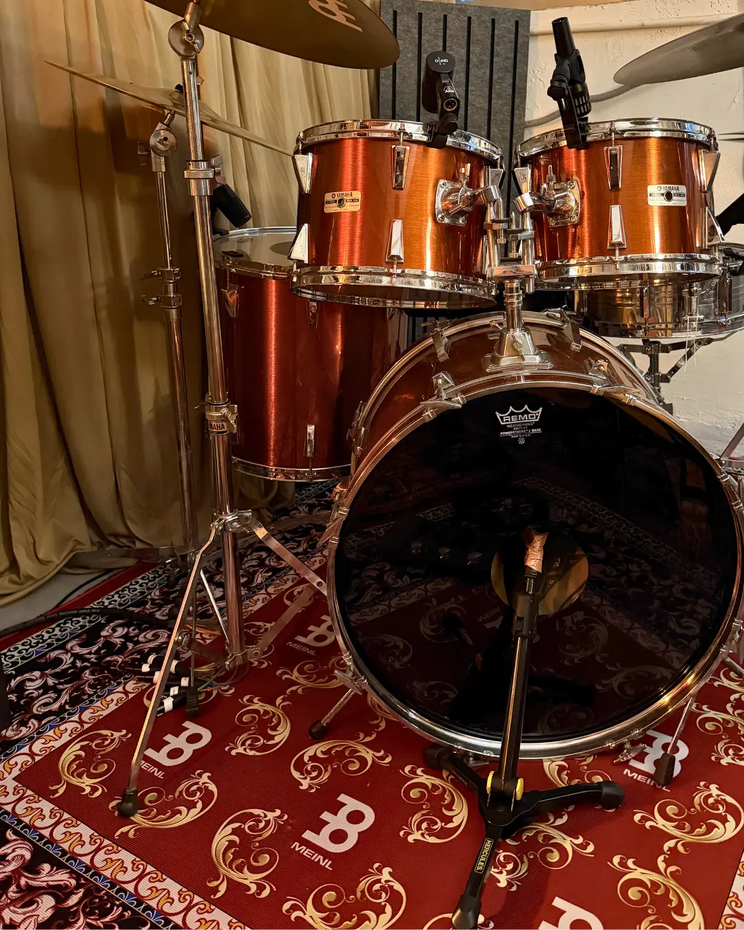Studio drum kit setup